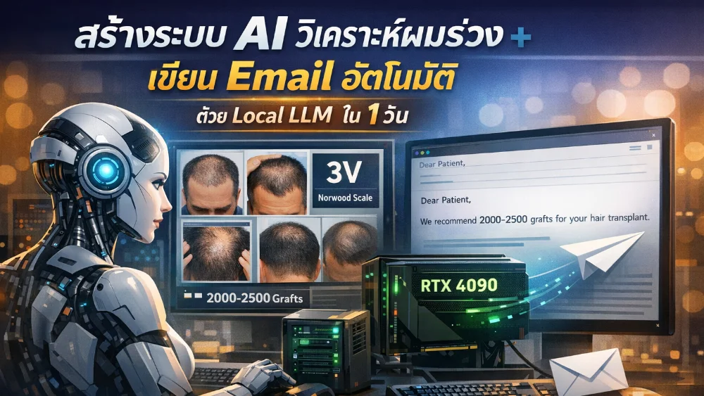 สร้างระบบ AI วิเคราะห์ผมร่วง + เขียน Email อัตโนมัติ ด้วย Local LLM ใน 1 วัน 2 build-local-llm-hair-loss-analysis-email-automation